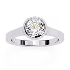 Minimalist round diamond engagement ring white gold