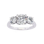 Cushion cut lab grown diamond engagement ring in white gold