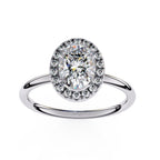Luxury Oval cut diamond halo engagement ring