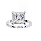 Square princess cut diamond solitaire ring white gold