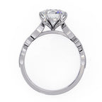 White Gold ring with a solitaire diamond on a white background