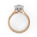 Solitaire diamond ring with Round and polished rose gold finish