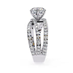 Luxury white gold criss-cross diamond engagement ring