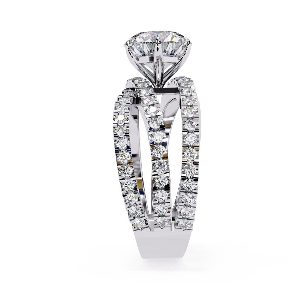 Luxury white gold criss-cross diamond engagement ring