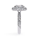 Luxury oval halo diamond ring for brides in Australia
