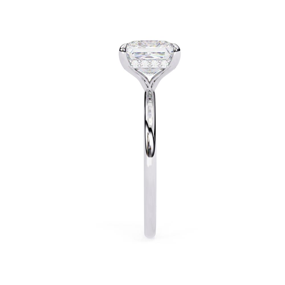 Modern square diamond solitaire engagement ring