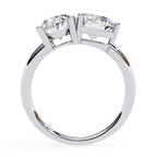 Two-stone white gold diamond engagement ring