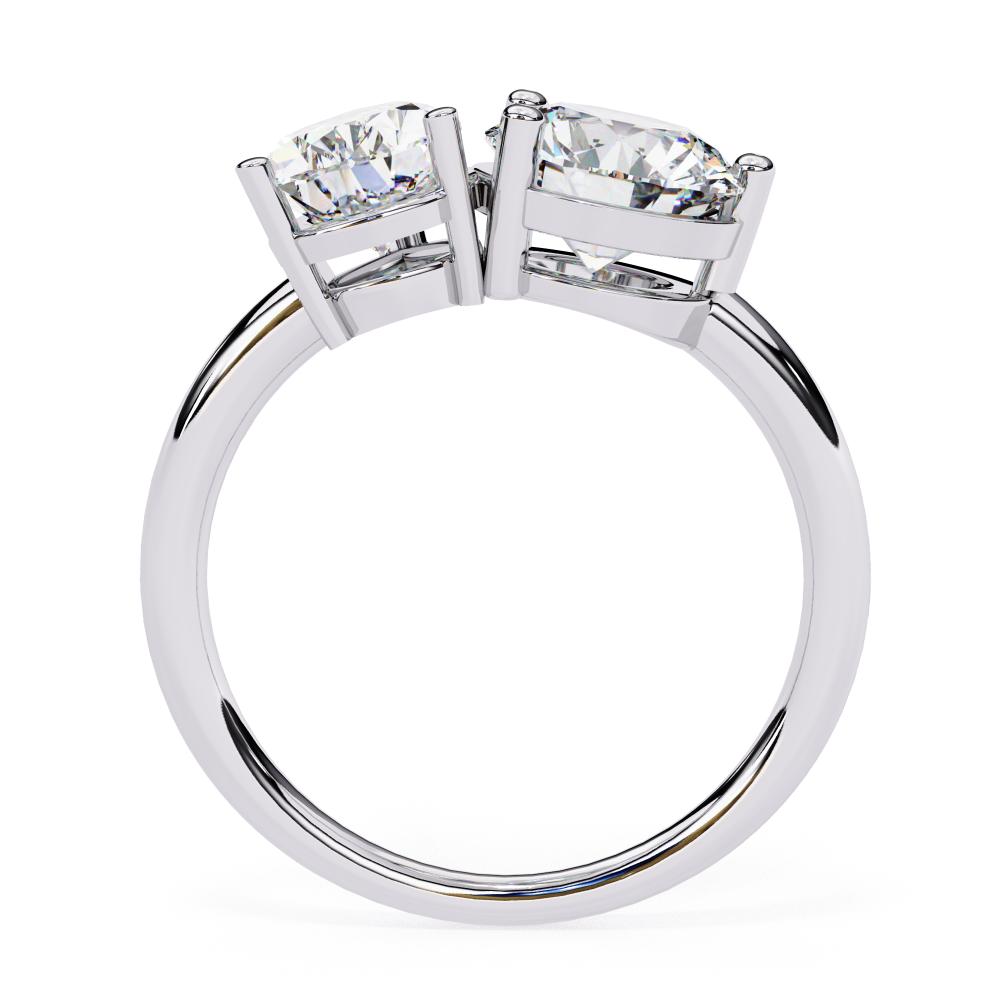 Two-stone white gold diamond engagement ring