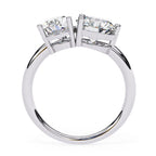 Two-stone white gold diamond engagement ring