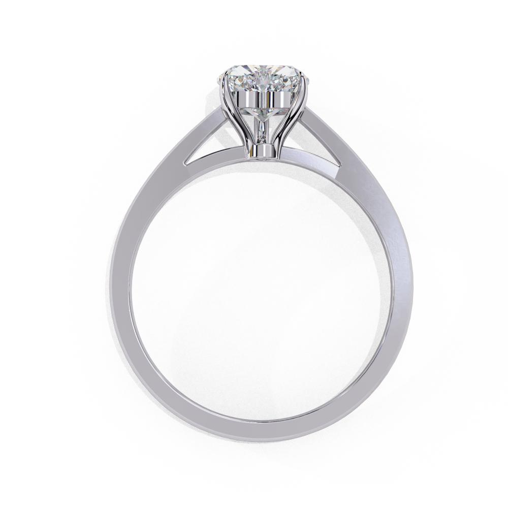 Solitaire diamond ring in white gold for women