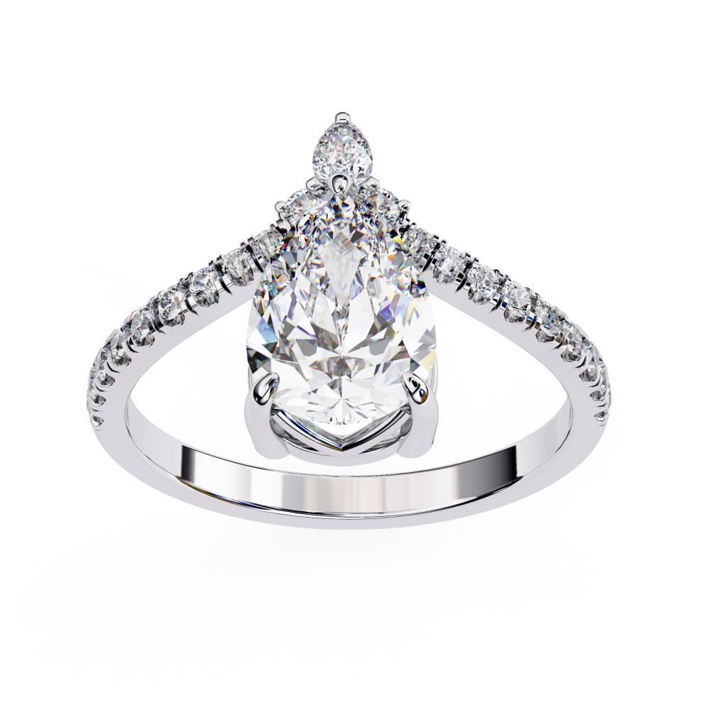Pear diamond pavé engagement ring for brides in Australia