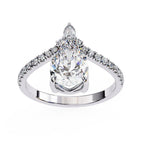 Pear diamond pavé engagement ring for brides in Australia