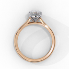 Solitaire diamond ring with Pear cut and polished rose gold finish