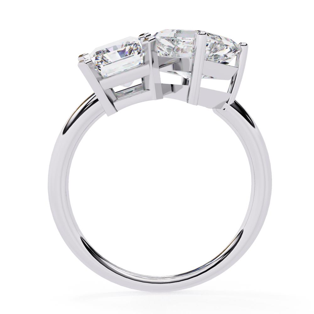 Radiant and Asscher two-stone diamond engagement ring in Australia