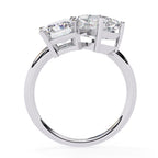 Radiant and Asscher two-stone diamond engagement ring in Australia