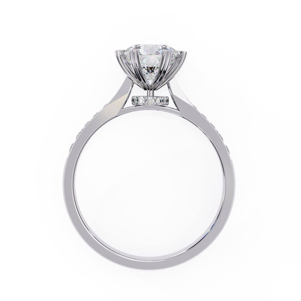 Affordable white gold round diamond pavé ring
