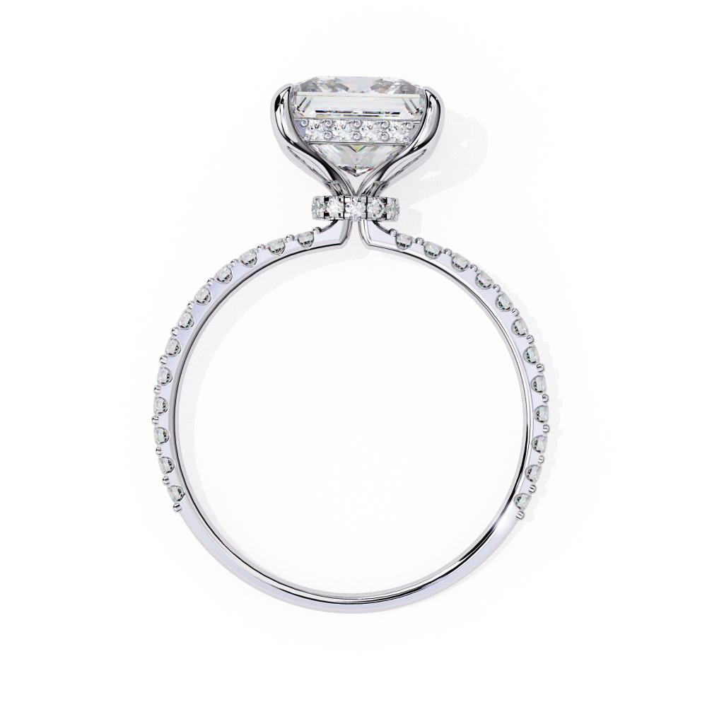 Minimalist princess cut diamond engagement ring white gold