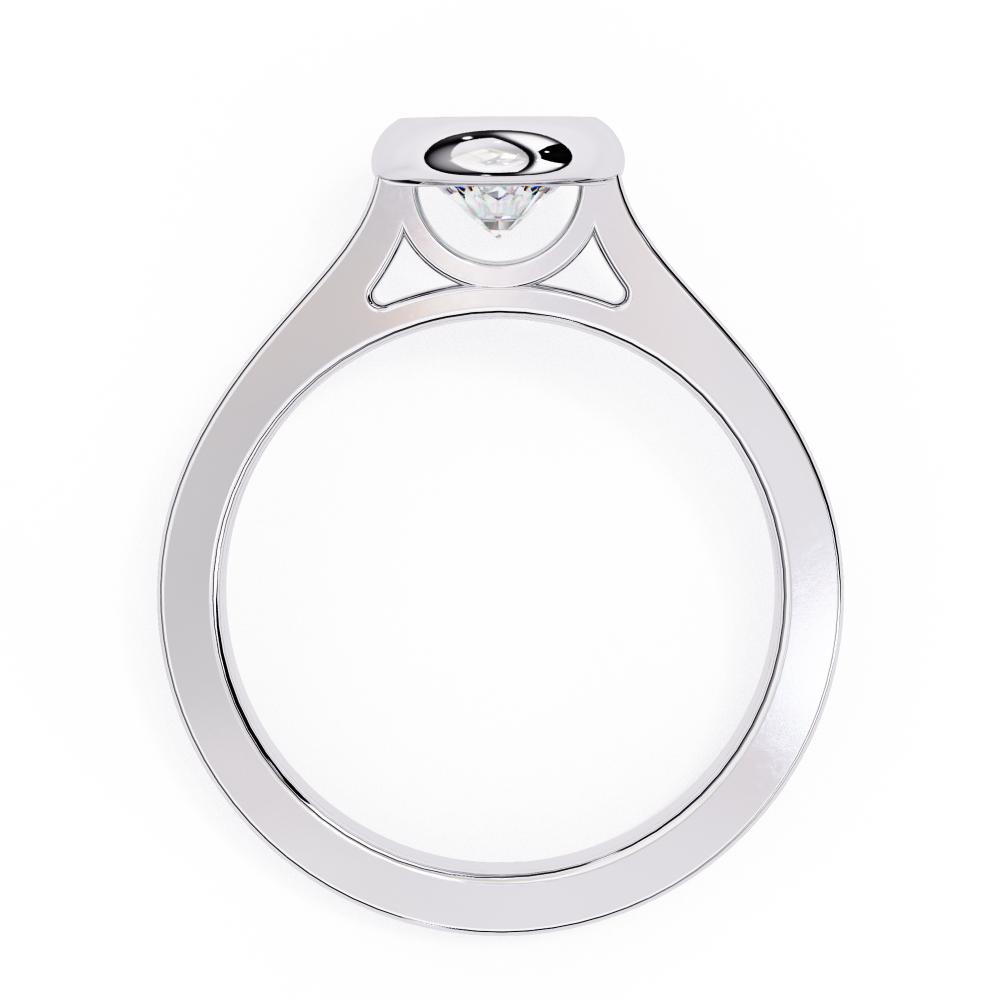 Sleek geometric bezel diamond engagement ring