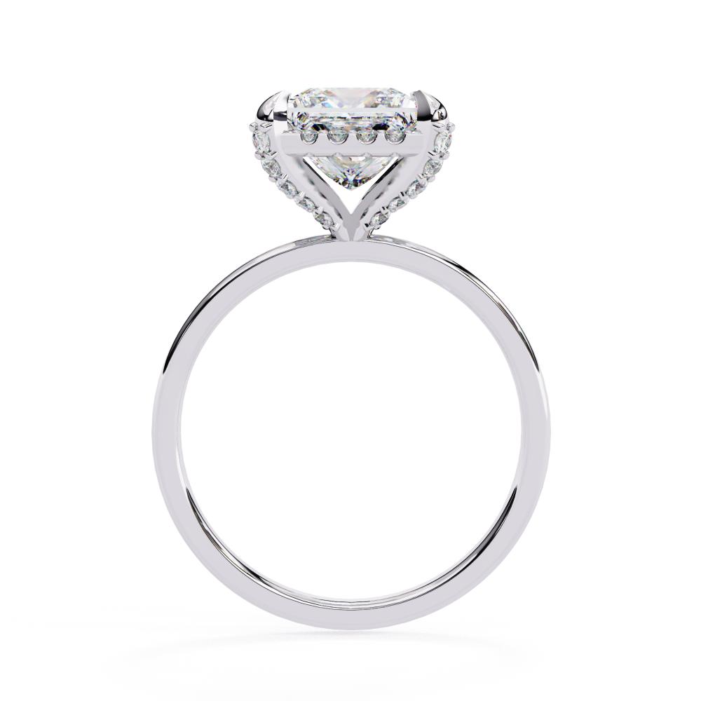 Modern square diamond solitaire engagement ring