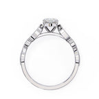 White Gold ring with a solitaire diamond on a white background