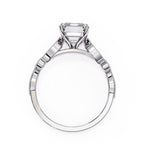 White Gold ring with a solitaire diamond on a white background