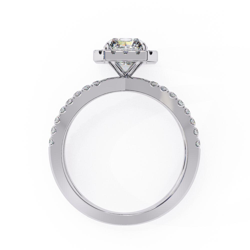 The Radiant Halo Crossover Engagement Ring in Gold