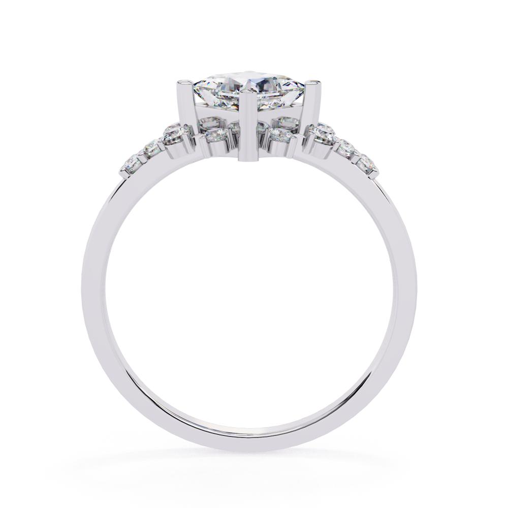 Princess Cut Diamond Floral Cluster Ring in Gold