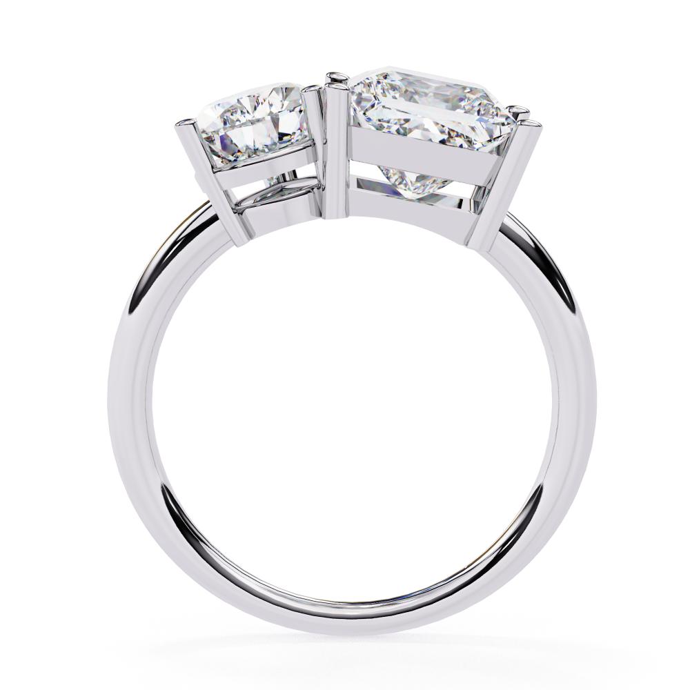 Two-stone white gold diamond engagement ring