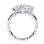 Two-stone white gold diamond engagement ring