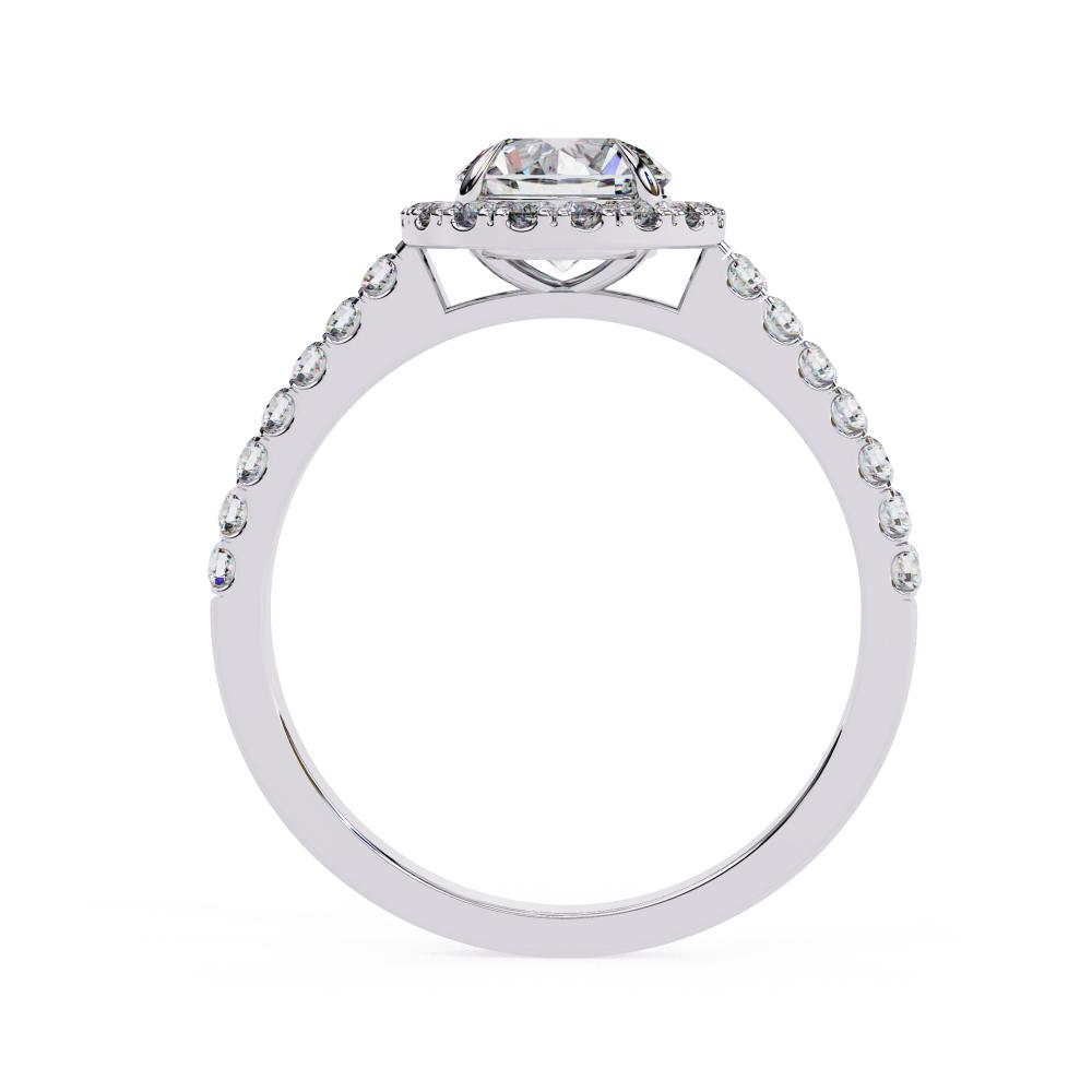 Round brilliant diamond ring in white gold