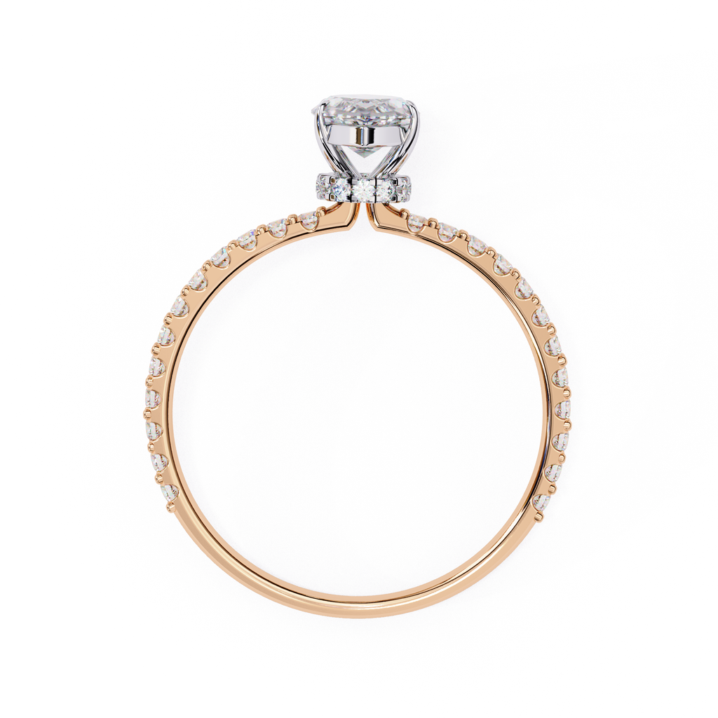 Classic Marquise diamond ring with sparkling pavé shoulders