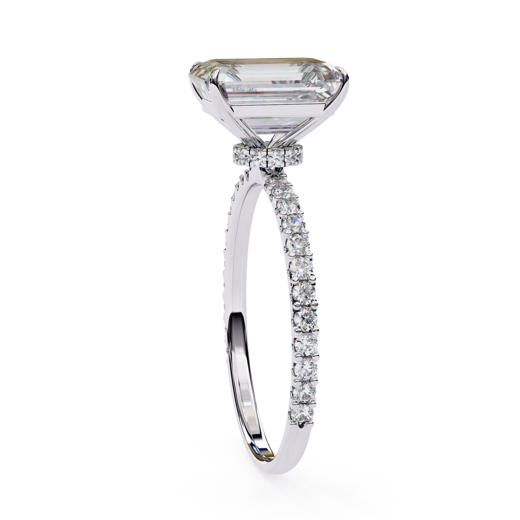 Luxury yet affordable lab diamond engagement ring in White gold
