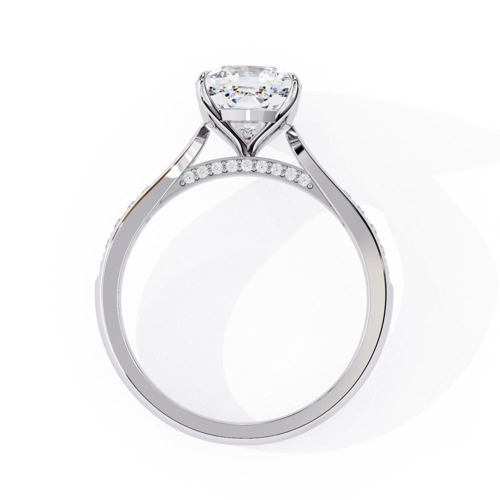 Cushion Cut Diamond Pavé Engagement Ring in Gold