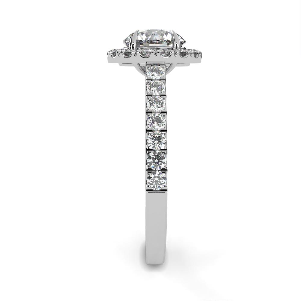 White Gold ring with diamonds on a white background