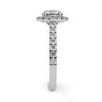 White Gold ring with diamonds on a white background