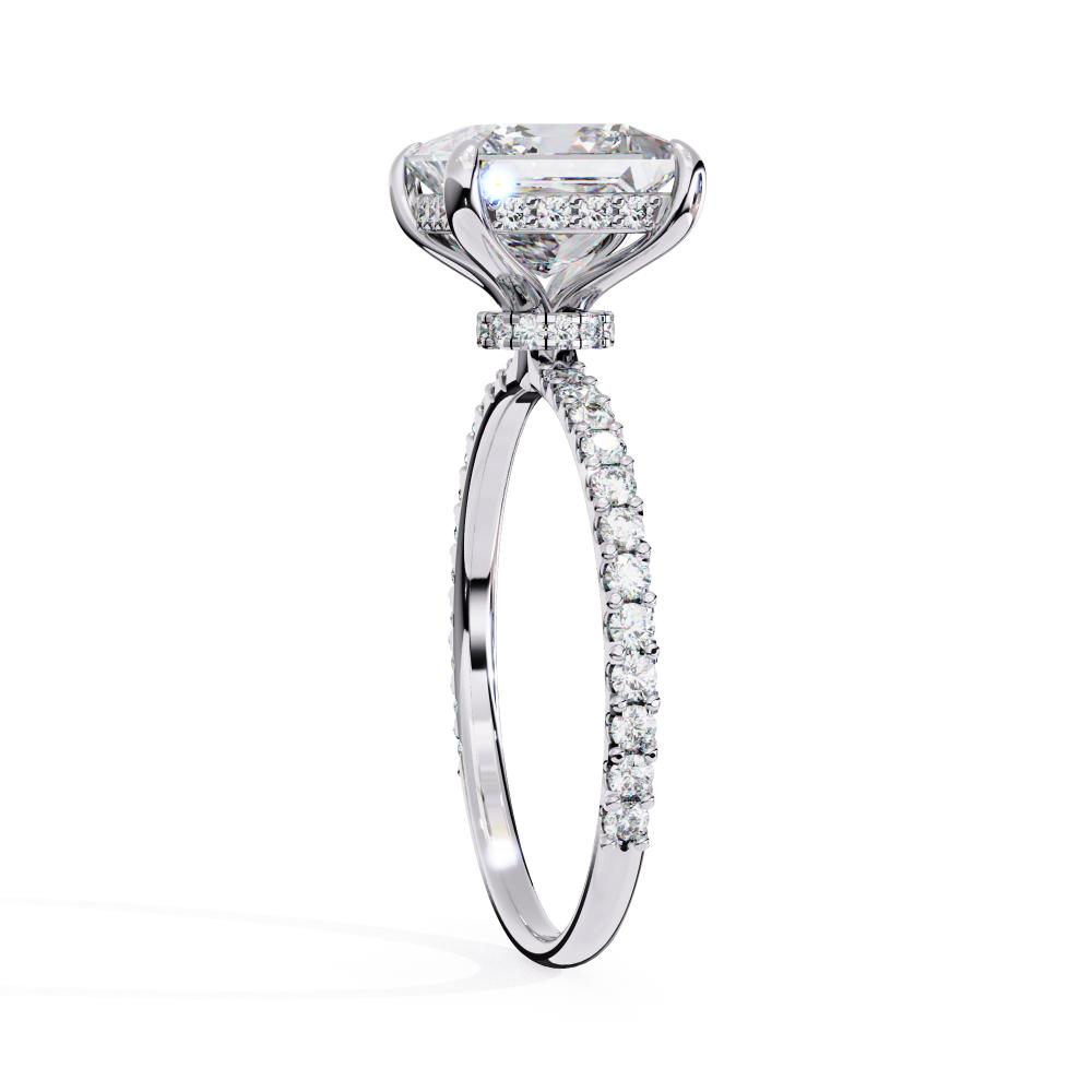 Aesthetic two tone white gold diamond engagement ring