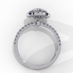 Round brilliant diamond engagement ring with micro pavé gold band