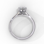 Solitaire diamond ring with Pear cut and polished white gold finish