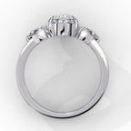 Affordable oval diamond three-stone engagement ring