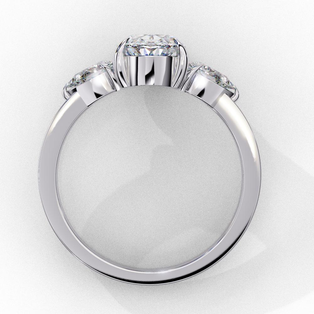 Affordable oval diamond three-stone engagement ring