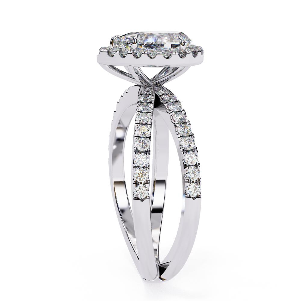 Elegant white gold engagement ring with pear shape diamond