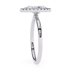Marquise cut diamond halo engagement ring