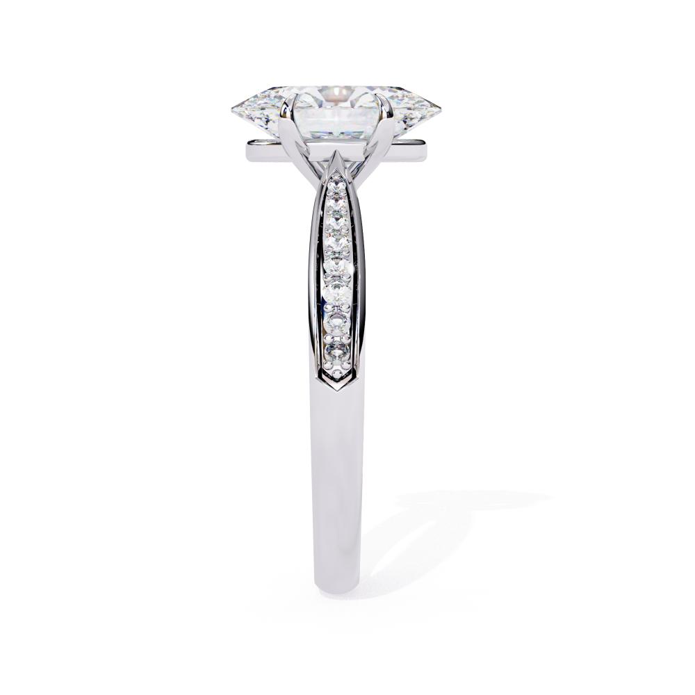 Oval Cut Diamond Pavé Engagement Ring in Gold