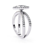 Elegant white gold engagement ring with marquise diamond