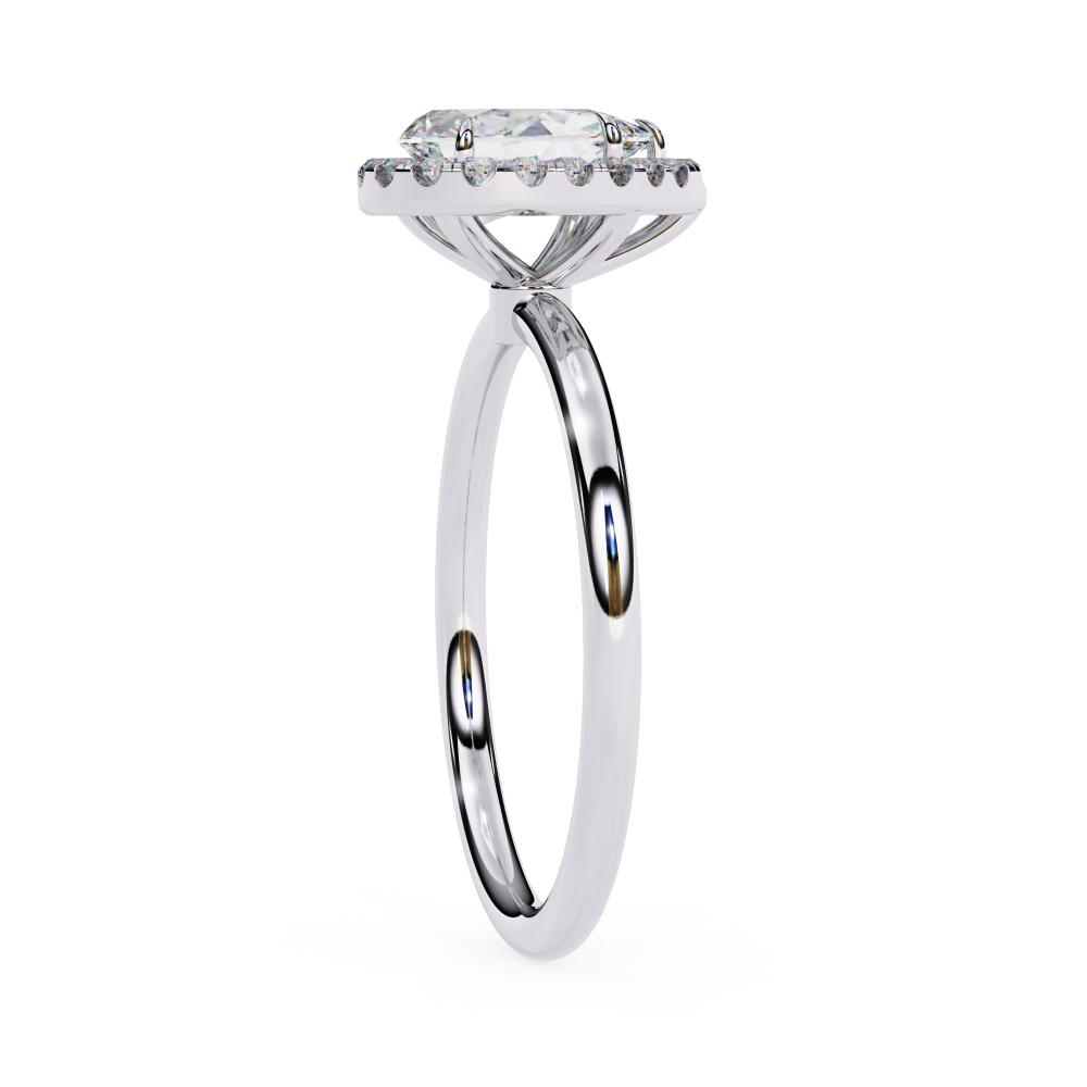 Pear cut diamond halo engagement ring