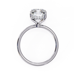 Solitaire diamond ring with Radiant and polished white gold finish
