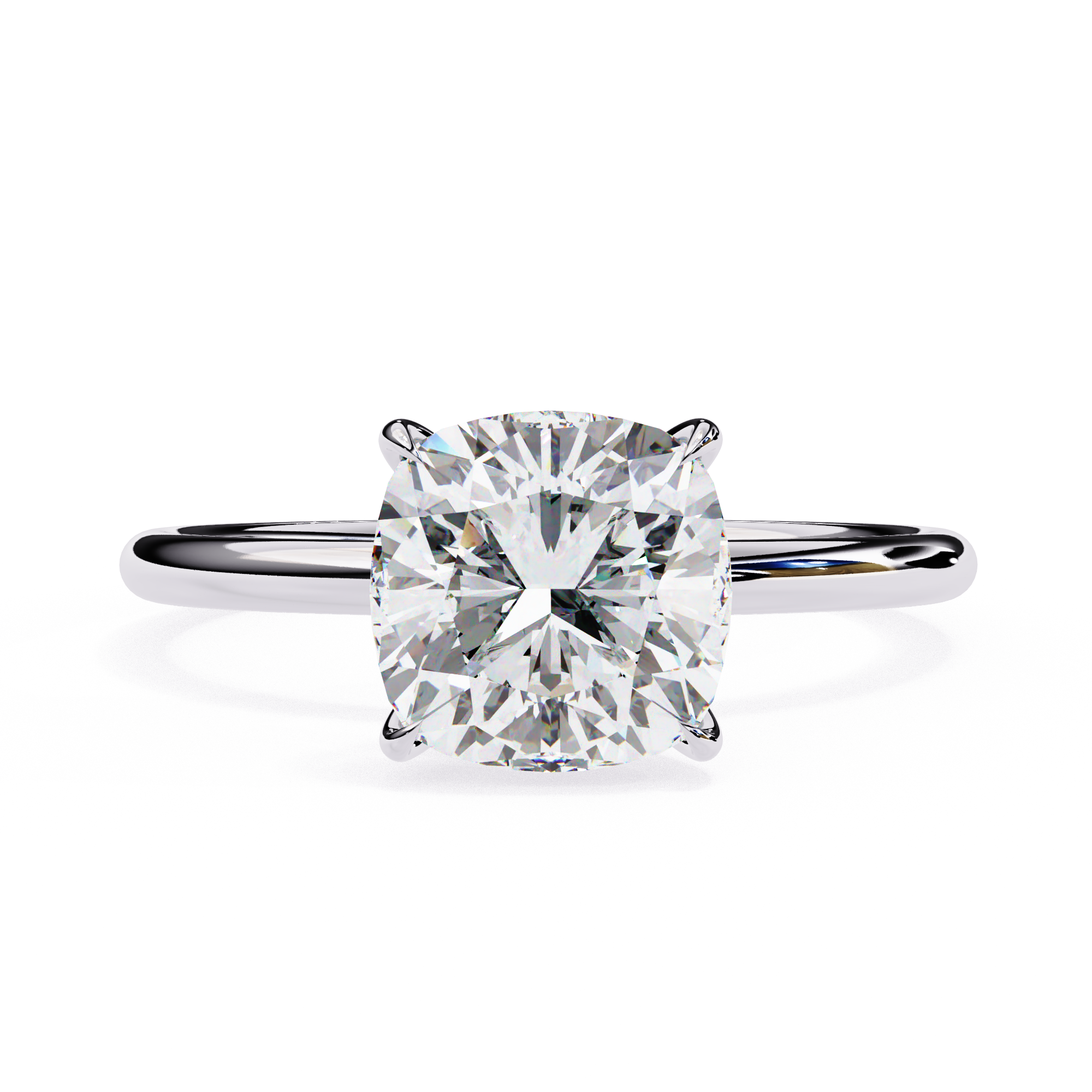 Cushion cut diamond engagement ring in White gold