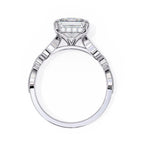 White Gold ring with a solitaire diamond on a white background
