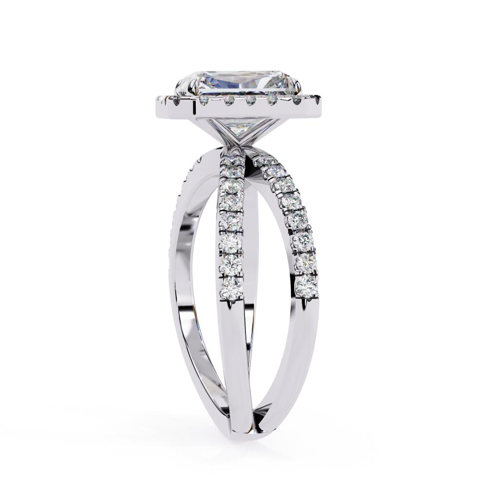 Elegant white gold engagement ring with radiant diamond