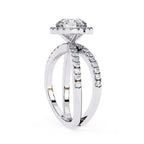 Elegant white gold engagement ring with round diamond